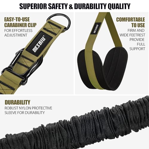 Pull Up Assistance Bands 260lbs, Heavy Pull Up Bands Resistance Bands for Pull Ups Working Out with Feet Rest, Pull Up Bar Bands Assistance Bands Strength Training Workout Equipment, Height Adjustable - color: army green