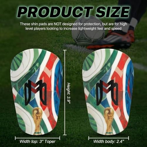 MediCaptain MiniGuards - Mini Shin Guards for Soccer Players - Tiny Shin Pads for Men, Women, Teens - Miniature Shin Guards 3.9 x 2.4 inch - Perfect for High Level Soccer Athletes - color: World Cup