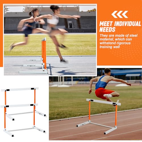 Blulu Adjustable Track and Field Hurdles Height Sports Training Hurdle with Counterweight Heavy Duty Track and Field Equipment Practice Training from 30 to 42 Inch for Athletes Adults - color: orange