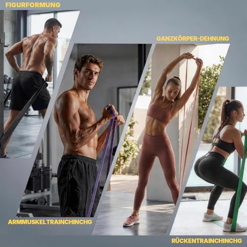 POWER GUIDANCE Resistance Bands, Set of 5 Pull Up Bands, Pull Up Assistance Bands, Exercise Bands, Resistance Bands Set for Legs, Working Out - color: Set of 5 non-slip（yellow+red+black+purple+green）
