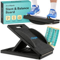 Slant Boards for Exercise, Wooden Slant Board, Calf Stretch Board with 7 Incline Angles, Velour Board, Balance Board & Calf Stretcher, Portable Incline Board for Physical Therapy, Ankle Mobility, Heel & Knees - color: Black