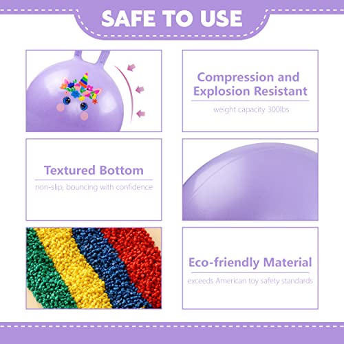 Hopper Ball, Unicorn Hopping Toys for Kids, 20 Inch Bouncy Ball with Handle, Purple Inflatable Bouncing Hoppity Hop Toys for Boys and Girls Gifts - color: Purple Unicorn, size: Age:7-12(20''/50cm)