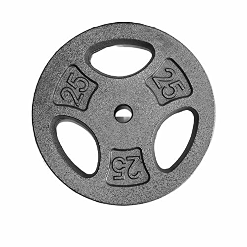 CAP Barbell Standard 1-Inch Grip Weight Plates - color: Gray, size: 25 lbs Plate Pack (x1)