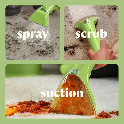 BISSELL Little Green Mini Portable Carpet Cleaner, 4075 | HydroRinse self-cleaning tool; 4-in. tough stain tool; upholstery & car detailing; Tea Green color - color: Tea Green, style: Little Green Mini