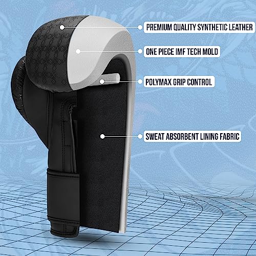 Twisto Boxing Gloves S6 - Pro Training & Sparring, Maya Hide Leather, Muay Thai, MMA, Kickboxing, Men, Women, Adults, Heavy Punching Bag, Focus Mitts, Pads, Gym Workout, 10oz 12oz 14oz 16oz - size: 12 oz, style: Hydra