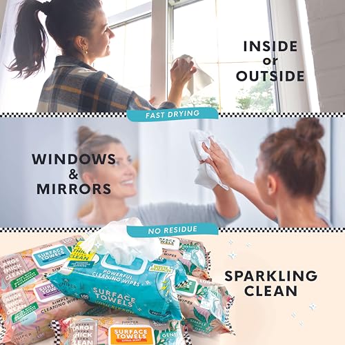 Juniper CLEAN 6 Packs Surface Cleaning Wipes, Thick & Large Dispose, All-Purpose Cleaner for Bathroom, Kitchen, Office, 600 Count Soft Flow, Biodegradable, White Soap Scent - size: 100 Count (Pack of 6)