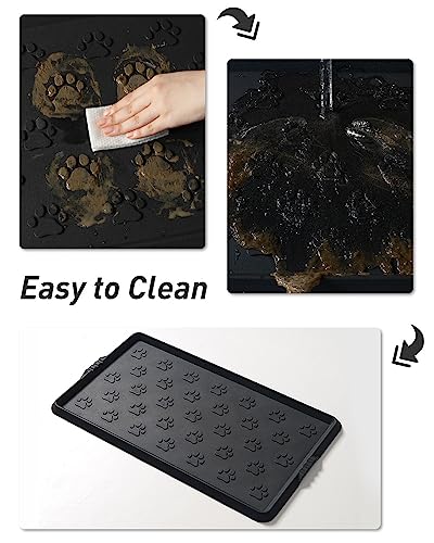 SUPENUIN Paw Pattern Boot Tray for Entryway Waterproof Rubber Mats for Dogs Multipurpose Shoe Mat Tray for Entryway Indoor Outdoor Multi Use Catch All Trays Shoe Storage 16x27.5 Inches - color: Paw, size: 16"x27.5"