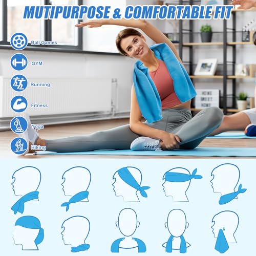 4 Pack Cooling Towels Cloth for Neck and Face, Ice Cool Towel Cold Rags for Sports Gym Fitness Yoga Running Tennis Baseball Hiking Camping(Y-4PACK-02) - color: Y-4pack-02