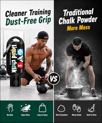 Liquid Chalk Mess-Free Gym Chalk 7’s Quick-Drying for Weightlifting, Gymnastics, Rock Climbing, Pole Dancing Sweat Resistant and Long Lasting for Stronger Hand - style: 2*1.69OZ