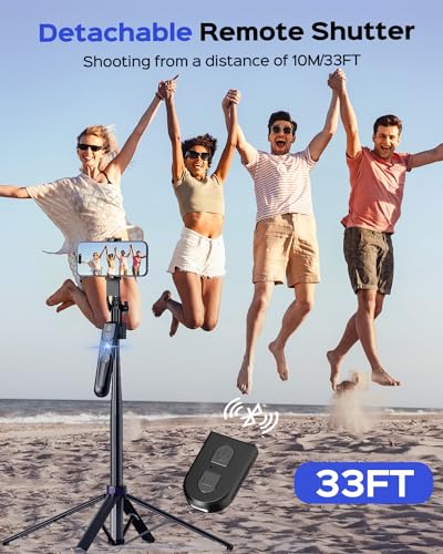 NEMOVA 68'' Auto Face Tracking Tripod for iPhone, 360° Rotation Phone Tripod with Wireless Remote and Phone Holder, Selfie Stick for Android, Applied to YouTube, Tiktok, Facetime | 360 Degree Rotation, AI Face Tracking, Gesture Control, Aluminum Alloy, Ph
