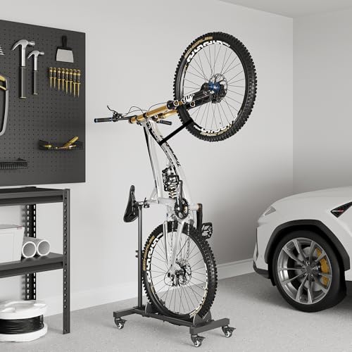 Sttoraboks Vertical Bike Stand, Freestanding Bike Rack Garage Storage Upright Bicycle Floor Stand Indoor Bike Holder with Adjustable Height for Garage & Apartment - for Wheels Sizes up to 29” - size: 1 Pack