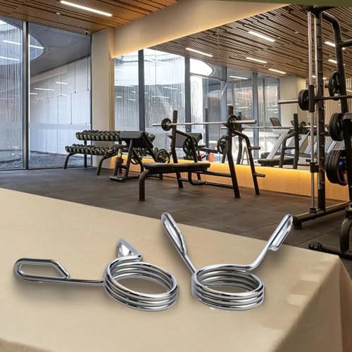 Barbell Spring Collars Dumbbell Clamps Lock Clips Gym Olympic Barbell Circlips Buckles 2 Inches Metal Weight Lifting Accessory 2 Pack