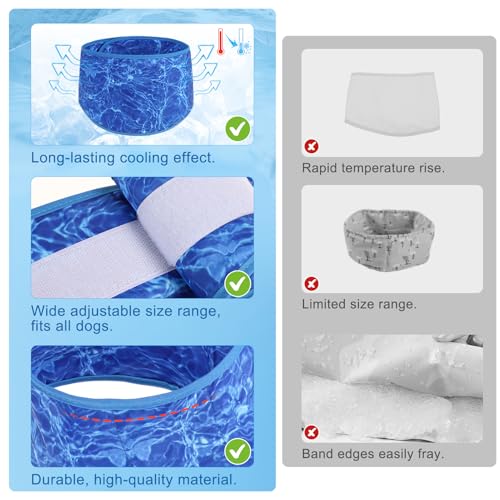 BEAUTYZOO Dog Cooling Bandana for Medium Large Dogs, 2 Pack Instant Cooling Bandanas Breathable Cooling Ice Towel Neck Wraps, Pet Scarf Keep Dogs Cool in Hot Summer,Shark M - color: Shark + Ripple Blue, size: Medium(Neck Girth:13-19in)