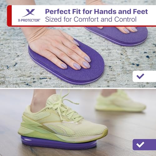 X-Protector Sliders for Working Out - 2 PCS - Double-Sided Exercise Sliders for Hard & Carpeted Floors - Gliders for Exercising! - color: Purple