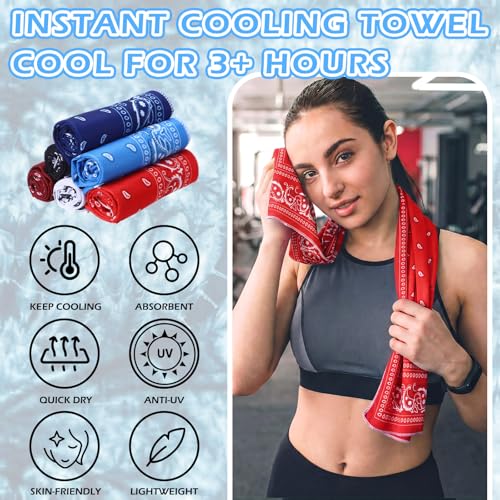 12 Pcs Paisley Cooling Towel for Neck and Face, 40 x 12 Inch Soft Microfiber Breathable Chilly Ice Towel, Stay Cool Sweat Rags for Sports Biking Hiking Running Yoga Golf Camping - style: Paisley