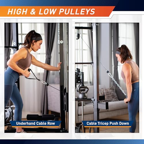Marcy Strength Training Home Gym Cage with Pulley System for Weightlifting, Bodybuilding, Full Body Workout Equipment for Home Exercise - style: Power Tower Cage