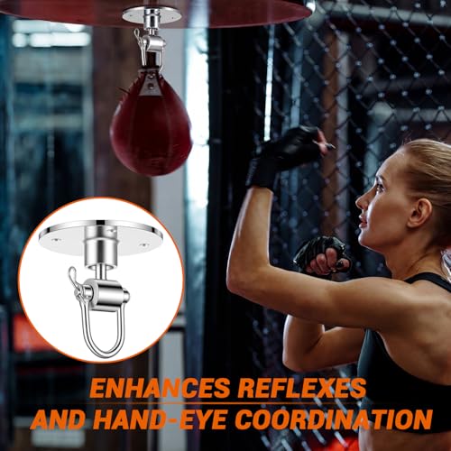 Moxweyeni 2 Pack Speed Bag Swivel Kit Stainless Steel 360° Ball Bearing Speed-Bag Mount with Screws Professional Boxing Speedbag Swivel for Home Gym, Platform & Punching Bag Stand