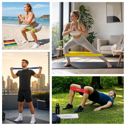 5-Pack Workout Resistance Bands: Elastic for Strength, Stretching, Pilates & Yoga. Home Gym Equipment for Men/Women, Suits Physical Therapy, Leg/glute/arm Training—Practical, Multi-use. - color: blue