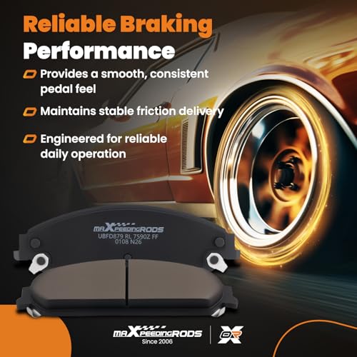 maXpeedingrods D1058, P-1058 Front Brake Pads for Chrysler 300 2005-2019, 200 2013-2014, for Dodge Challenger 2009-2020, Charger 2006-2020, Magnum 2005-2008 - size: D1058&P-1058