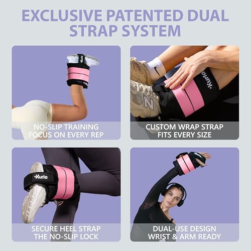 Ankle & Wrist Weights - 8/16/20/30 lbs Pair (4-15lbs - Each) | Dual Adjustable Secure Strap System, Patented Design, Ideal for Home Workouts, Pilates, Yoga, Glute Training - size: 04 lbs each (8 lbs pair)