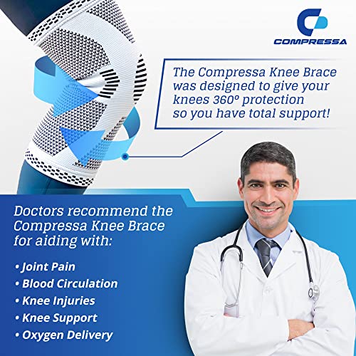 Compressa Knee Sleeve for Women & Men (Regular) - Non-Slip Compression Support for Joint Pain, Muscle Recovery, Arthritis, and Injury Relief - size: Regular