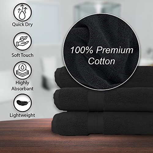 KAHAF COLLECTION 100% Cotton Bath Towels, 24x48 Pack of 6 Towels, Quick Dry, Highly Absorbent, Soft Feel Towel, Gym, Spa, Bathroom, Shower, Pool, Luxury Soft Towels (Grey, 24x48-6 Pack) - color: Grey, size: 24x48 - 6 Pack