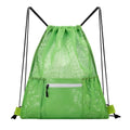 Mesh Sports Drawstring Bag, Large Breathable Gym Sack for Boxing Gloves, Boxing Equipment, Shoes & Training Gear, Lightweight & Durable (Green) - color: Green