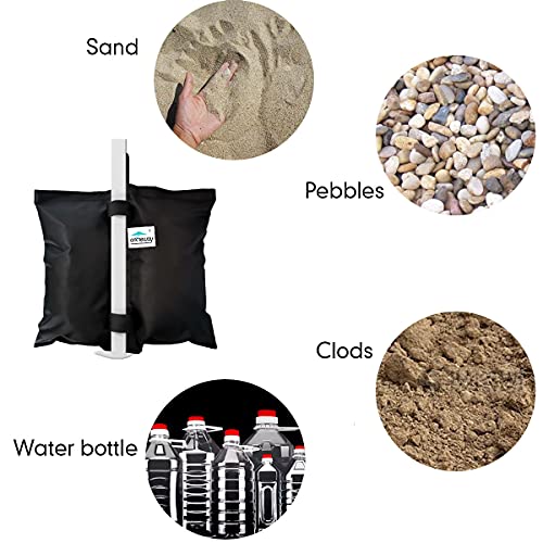 Ontheway Sand Bags for Canopy Tent, Heavy Duty Weights Sandbags, 4pcs-Pack (Black) - color: Black