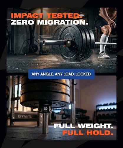 Lock-Jaw OLY 2 Barbell Collars Olympic Barbell Clamps 2 Pcs – Heavy Duty Bar Clamps for 2” & 50mm Olympic Bars – Secure Weight Bar Clamps for Strength Training & Home Gym Accessories – Quick Release - color: Black