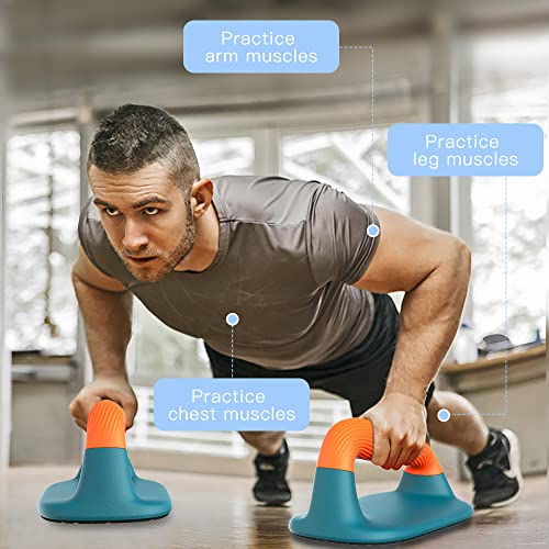 Dolibest Push Up Bar, 12'' High Parallettes Bars with Wooden Handles, Stable and Comfortable Calisthenics Equipment, Suitable for Handstand, L-Sit, Dip Bar, Strength Training for Indoor Outdoor Use - color: Plastic Handle