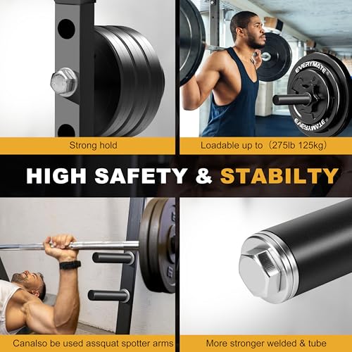 EVERYMATE Weight Plate Holder Power Rack Attachment 2 Inch Olympic Plate Storage Power Squat Rack Holder Weight Plates for 2x2 3x3 2x3 Power Cage Accessories Weight Plate Rack - color: A-1" hole(4pcs)-9.05 Inch