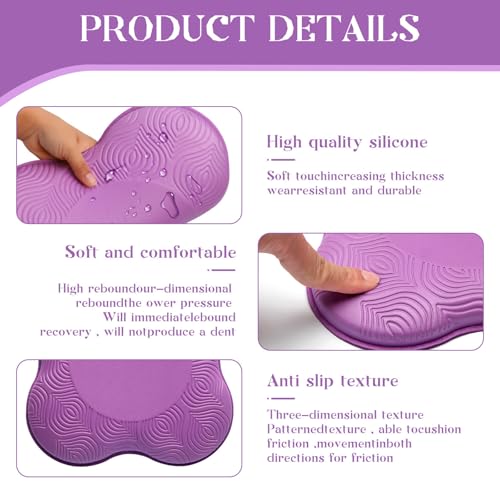 2 Packs Yoga Knee & Elbow Cushions - Extra Thick Foam for Knees, Elbows, Wrists, Hands & Head - Pilates & Kneeling Pads - Support Foam Pads for Women & Men - color: 4pcs-Pink + Purple