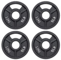 Fitvids 2-Inch Olympic and 1-Inch Standard Cast Iron Weight Plate for Strength Training & Weightlifting, Multiple Weights Available - color: Olympic (2-Inch Center), style: 5LB Set of 4