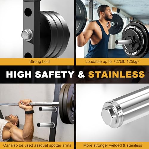 EVERYMATE Weight Plate Holder Power Rack Attachment 2 Inch Olympic Plate Storage Power Squat Rack Holder Weight Plates for 2x2 3x3 2x3 Power Cage Accessories Weight Plate Rack - color: C-1" hole(2pack)-Stainless Steel
