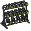 HANDBODE Dumbbell Set with 3-Tier Rack, 390-790 lb | Heavy Duty Weight Stand for Dumbbells, Space-Saving Metal Storage Organizer, Sturdy Dumbbell Holder for Home Gym - style: 570 lb Set (10-55 lb) *2 & Rack