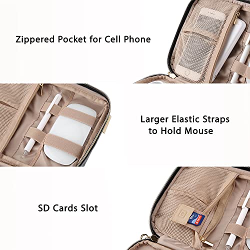 BAGSMART Electronics Organizer Travel Case, Travel Cable Organizer Bag for Travel Essentials & Accessories for Women, Cord Organizer for Phone, SD Card, Grey - color: G-Grey
