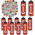Football Party Favors, 12 Pack Football Water Bottles with 300 PCS Stickers, 20 oz Sports Squeeze Bottle, BPA-Free Reusable Water Bottles Bulk for Boys, Gifts For Team - style: 4# 12 Pack-Football