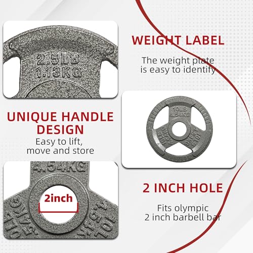 Signature Fitness 2-Inch Cast Iron Barbell Sets - size: 50LB Set