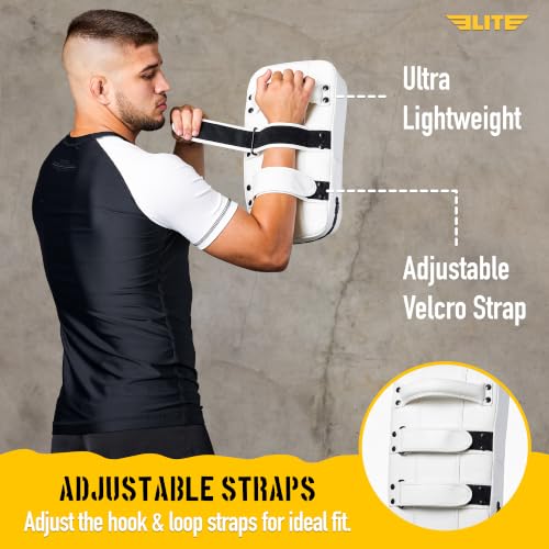 Elite Sports Muay Thai Kickboxing Training Pad for Kickboxing, MMA, Taekwondo, Karate. Ideal for Punches, Knees, and Kicks in Martial Arts Training (ONE PAD ONLY) - color: Solid White
