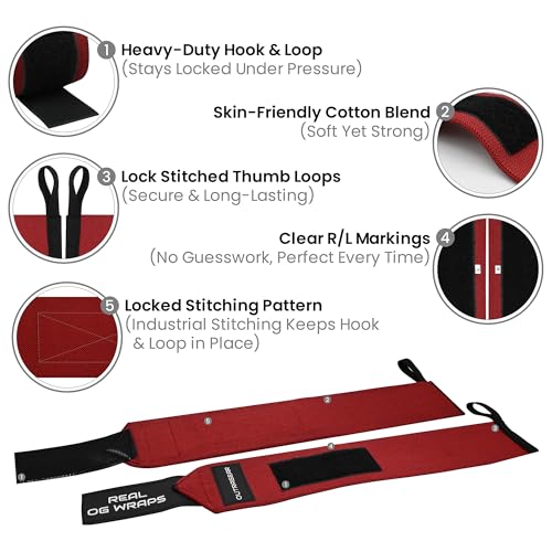 18" OG-Grade Wrist Wraps for Weightlifting – Heavy Duty Wrist Support with Thumb Loop & Lockdown Strap – Wrist Straps for Powerlifting, Bench Press & Gym Training - style: Viva Her
