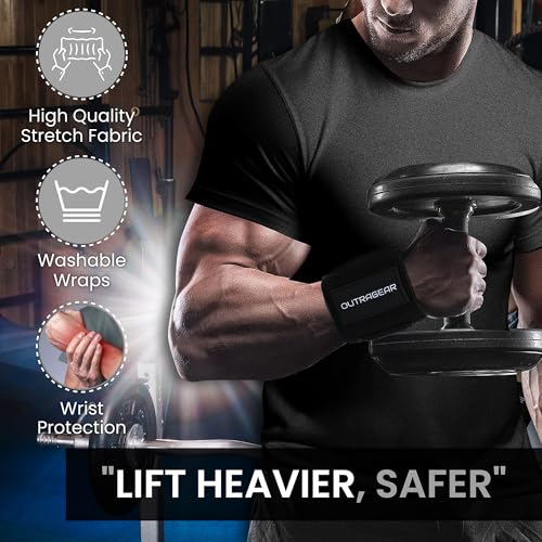 18" OG-Grade Wrist Wraps for Weightlifting – Heavy Duty Wrist Support with Thumb Loop & Lockdown Strap – Wrist Straps for Powerlifting, Bench Press & Gym Training - style: Classic Black