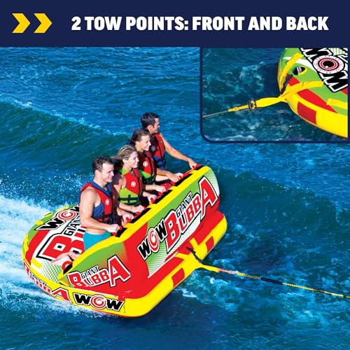 Wow Sports Bubba Towable Tubes for Boating, Boat Accessories for Tubing, Water Tube for Boats - style: 1 to 4 Person