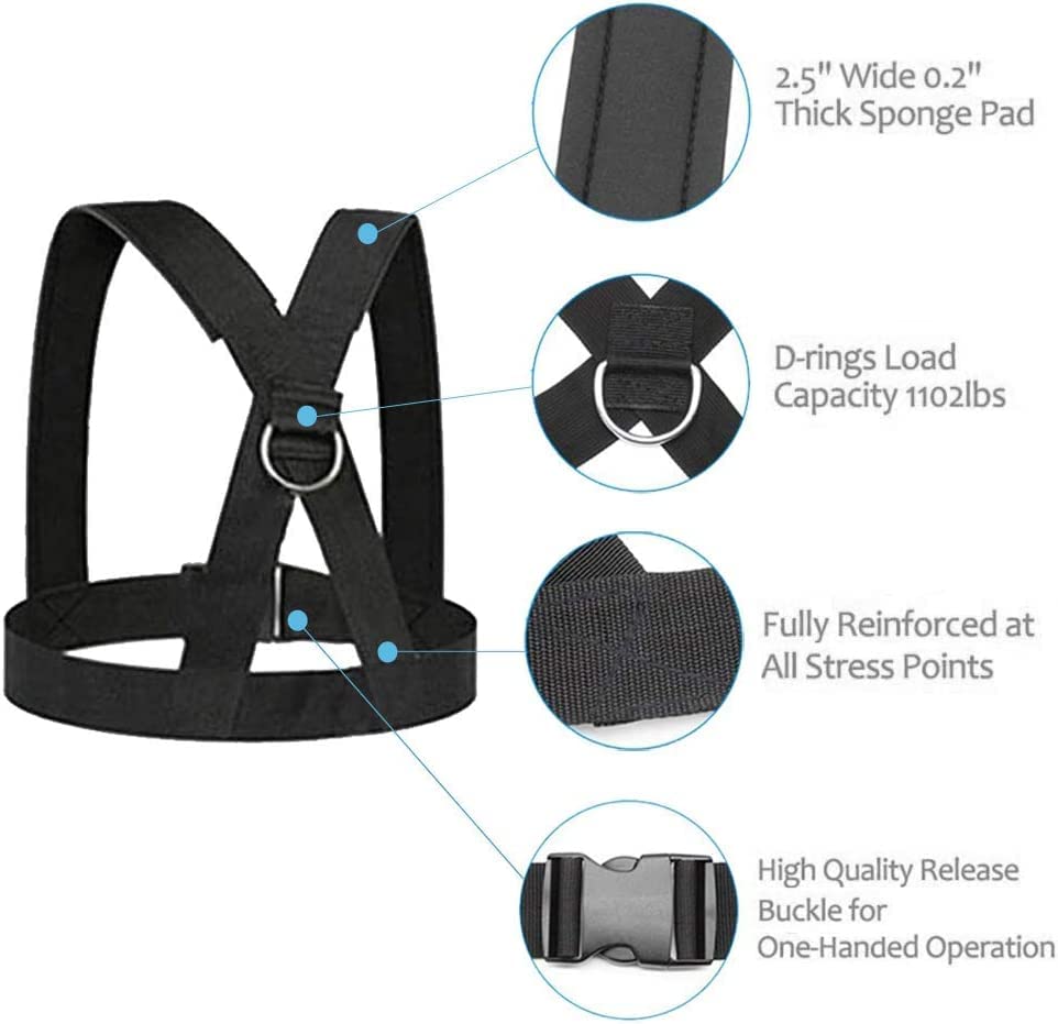 Sled Harness, Weight Speed Tire Pulling Workout Resistance and Assistance Trainer Physical Training Rope Football Exercise Equipment for Outdoor Indoor Men and Women - size: 9.8FT