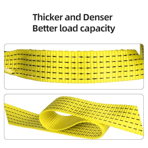 2 Pack 6' x 2" Lifting Sling Straps, 6 Feet Heavy Duty Lift Rigging Strap Tree Saver Recovery Securing Straps, Polyester Flat Towing Web Sling Winch Strap for Trailer, Hoist, Truck.
