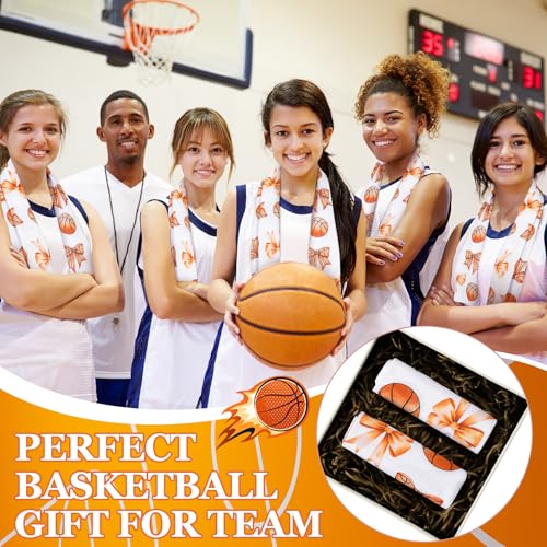 Moukeren 24 Pcs Cooling Towels 40"x12" Bulk Game Day Sports Ice Towel Quick Dry Breathable Party Favors for Team Coach Gift - style: Basketball