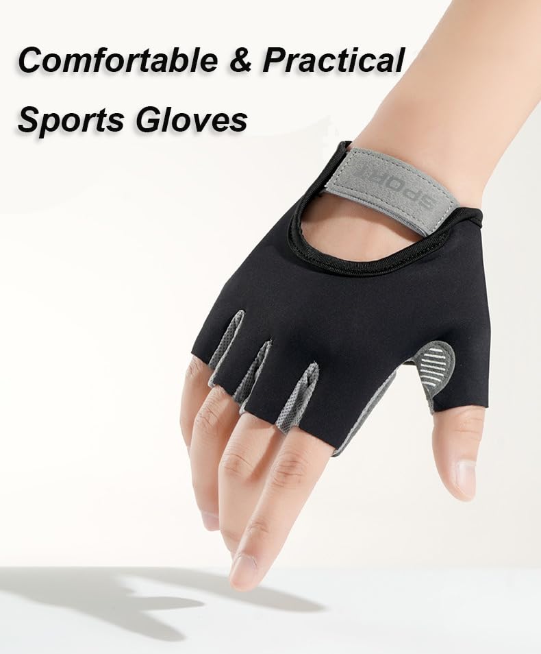 FGSS Workout Gloves for Men Women Exercise Gloves for Weight Lifting Fitness Cycling Gym Training with Grip Cushion Pads - color: Black
