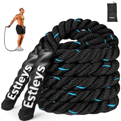 5lb Weighted Jump Rope for Men and Women, Adult Heavy Skipping Rope, Heavy Jump Ropes for Home Workout, Weight Loss, Shaping Body, Total Body Workout Equipment (Black Grey) - color: Blue