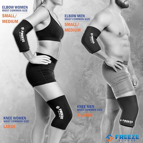 FreezeSleeve Ice & Heat Therapy Compression Sleeve- Reusable, Flexible Gel Hot/Cold Pack, 360 Coverage for Knee, Elbow, Ankle, Wrist- Black, XX-Large - color: Black, size: 2X-Large (Pack of 1)