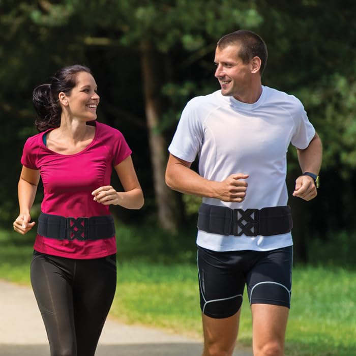 Weighted Fitness Belt - Walking, Running, Training Belt with Adjustable Weights up to 10 lbs, Cooling Technology, Unisex - color: Black, size: XXXL