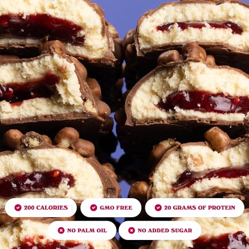 Barebells Protein Bar Peanut Butter & Jelly – 12 Count, 20g Protein, 0g added sugar, High Protein Snack, Soft Texture – 1.94 oz (55g) - size: 12 Count (Pack of 1)